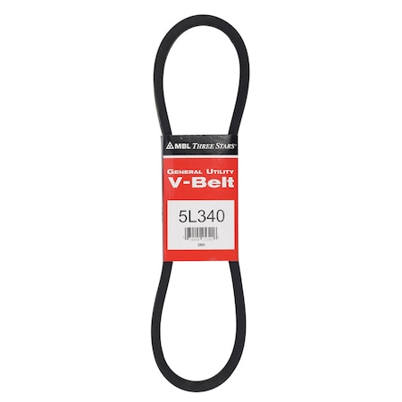 Mbl Mitsuboshi FHP General Utility V-Belt 0.63 in. W X 34 in. L For Fractional Horsepower Motors 5L340A